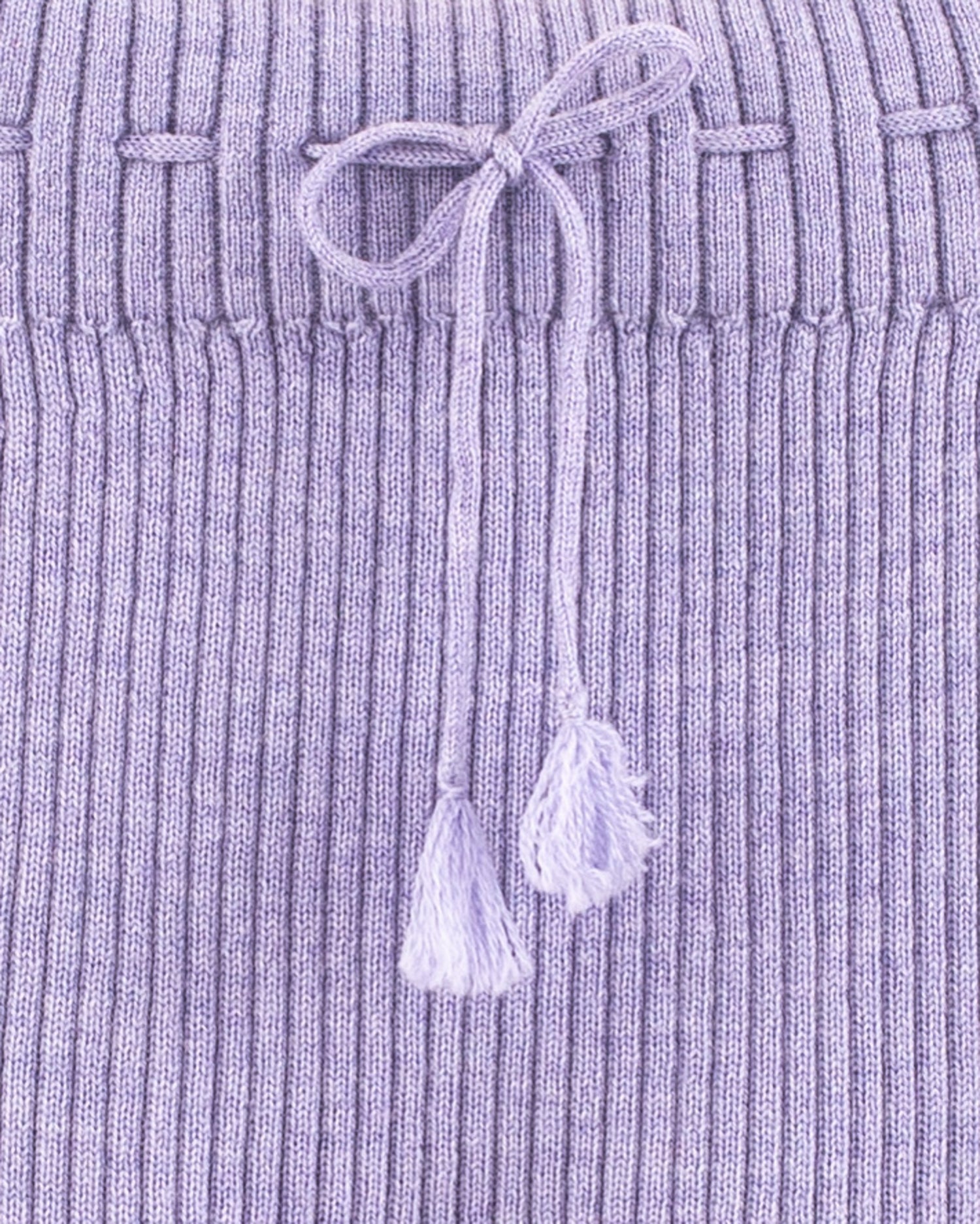Ribbed Lavender Wool Mélange Knit Legging